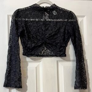 Sheer lace crop top